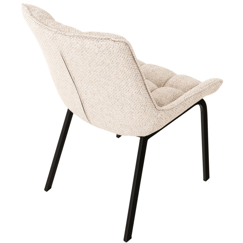 Chaise Saranda tissu noir ivoire