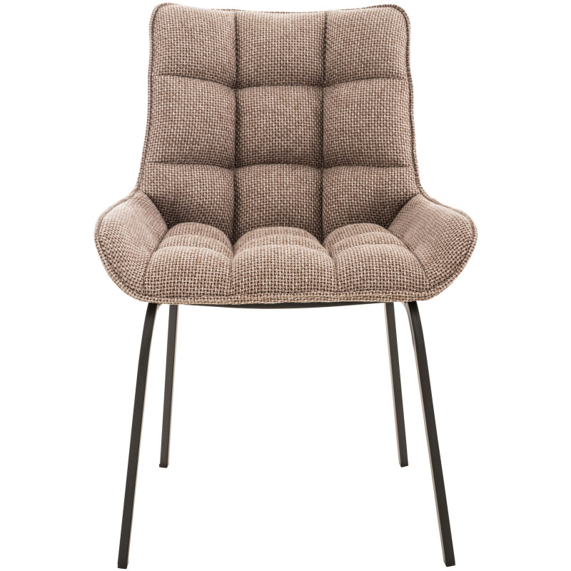 Chaise Saranda tissu noir marron terre