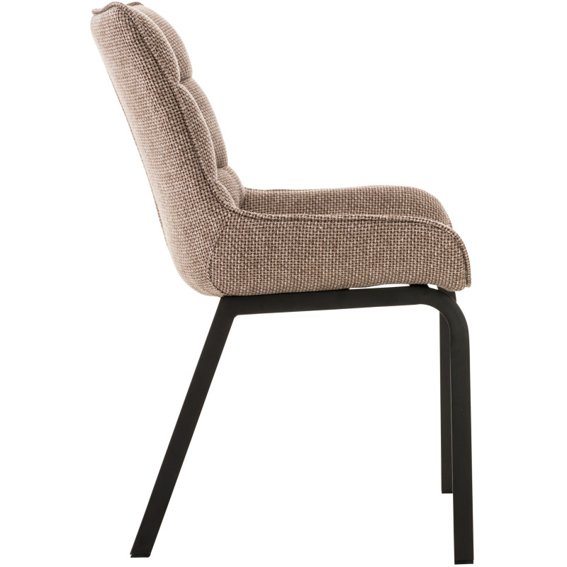 Chaise Saranda tissu noir marron terre