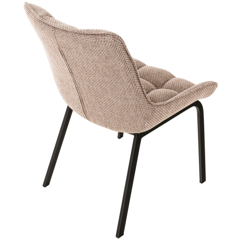 Chaise Saranda tissu noir marron terre