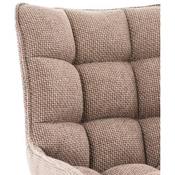 Chaise Saranda tissu noir marron terre