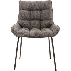 Chaise Saranda tissu noir gris titane