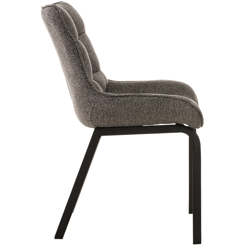 Chaise Saranda tissu noir gris titane