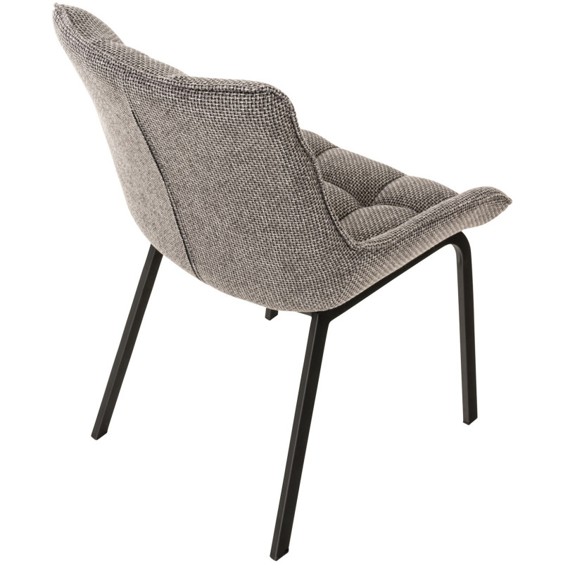Chaise Saranda tissu noir gris titane
