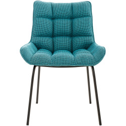 Chaise Saranda tissu noir turquoise