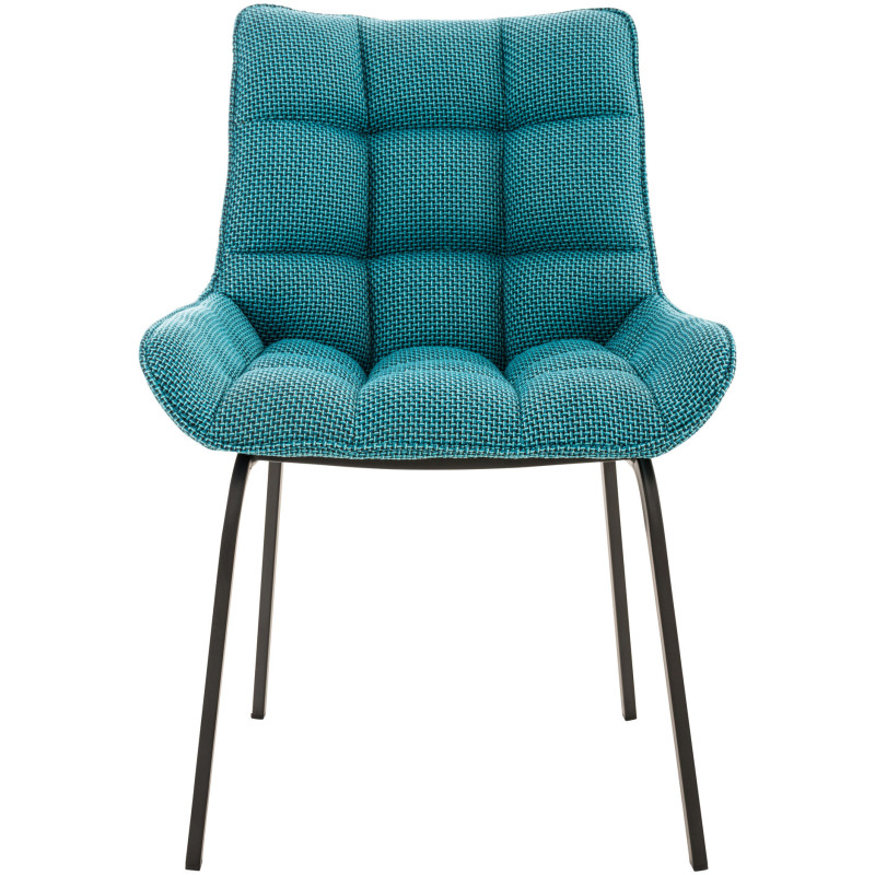 Chaise Saranda tissu noir turquoise