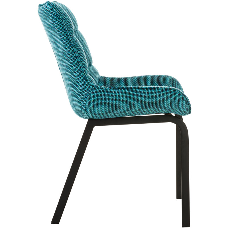 Chaise Saranda tissu noir turquoise