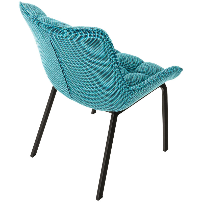 Chaise Saranda tissu noir turquoise