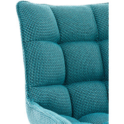 Chaise Saranda tissu noir turquoise