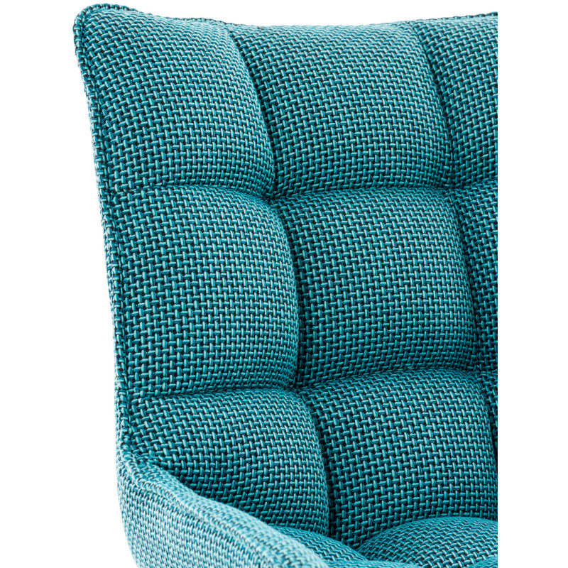 Chaise Saranda tissu noir turquoise