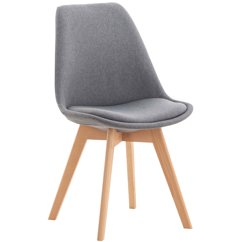 Chaise Linares en tissu gris clair