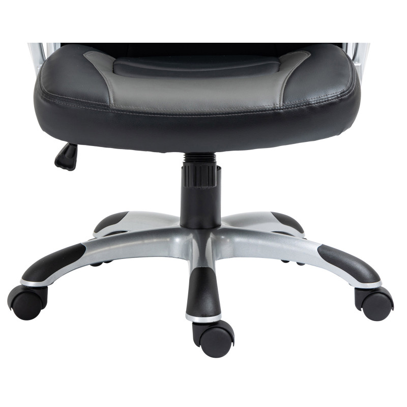 Sedia da ufficio Foxton in finta pelle nero/grigio