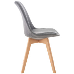 Chaise Linares en tissu gris clair