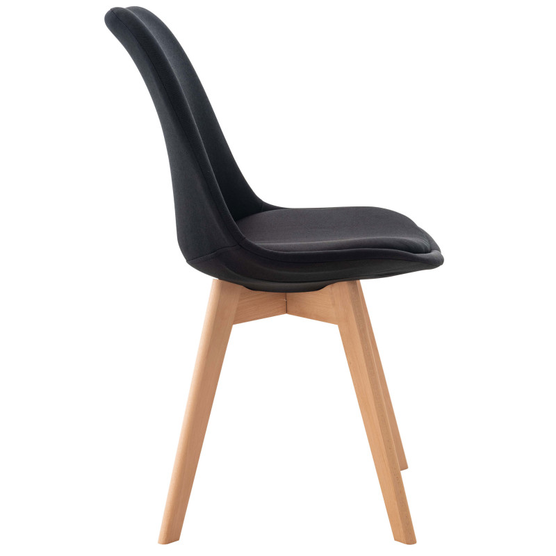Chaise Linares en tissu noir
