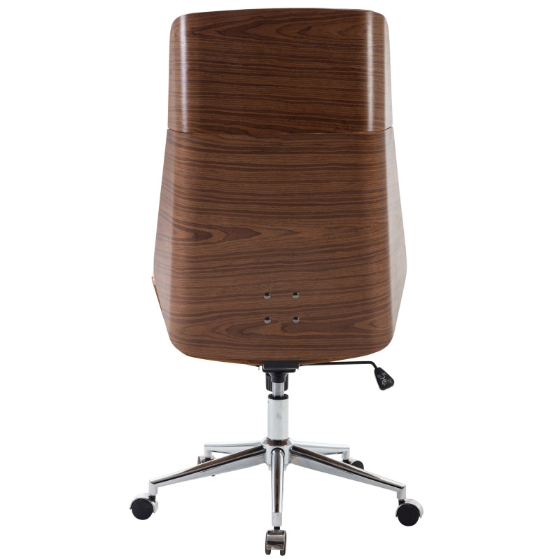 Fauteuil de bureau Breda en cuir artificiel noyer/noir