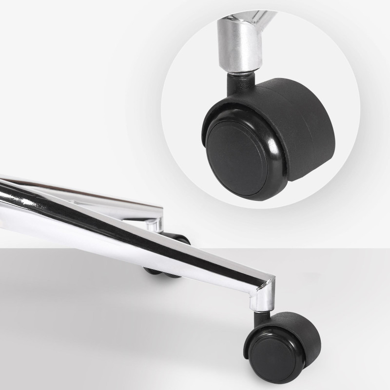 Sedia da ufficio Burbank con schienale Noce/crema,Finta pelle