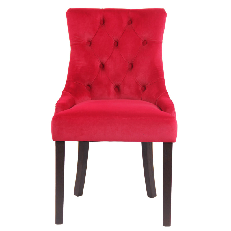 Chaise de salle à manger Aberdeen velours antique rouge