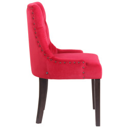 Chaise de salle à manger Aberdeen velours antique rouge