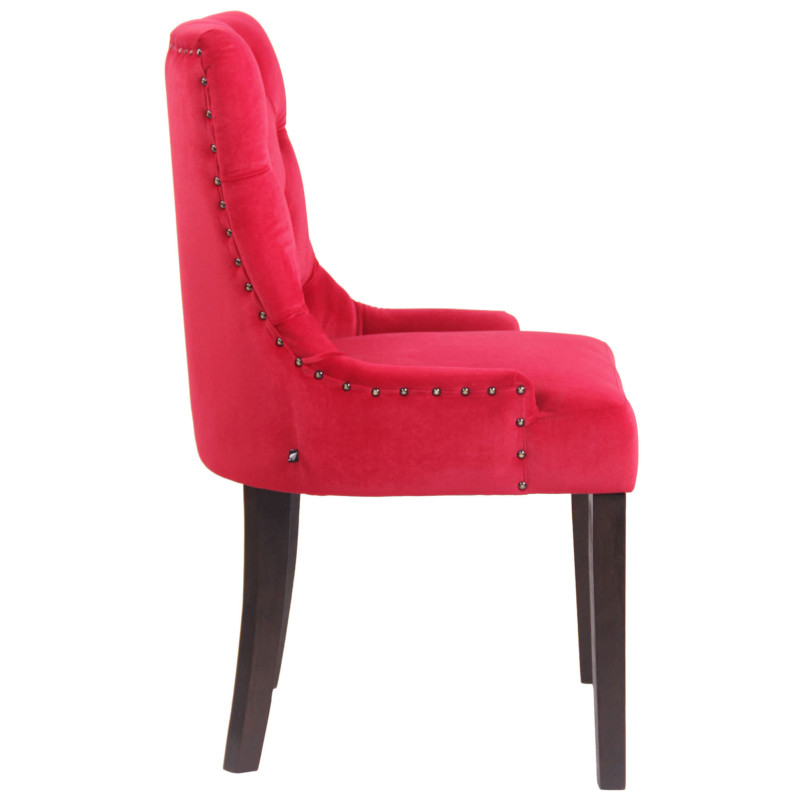 Chaise de salle à manger Aberdeen velours antique rouge