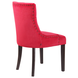Chaise de salle à manger Aberdeen velours antique rouge