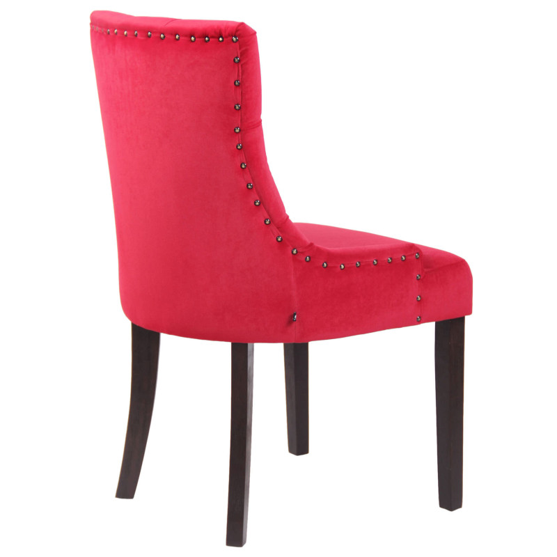 Chaise de salle à manger Aberdeen velours antique rouge