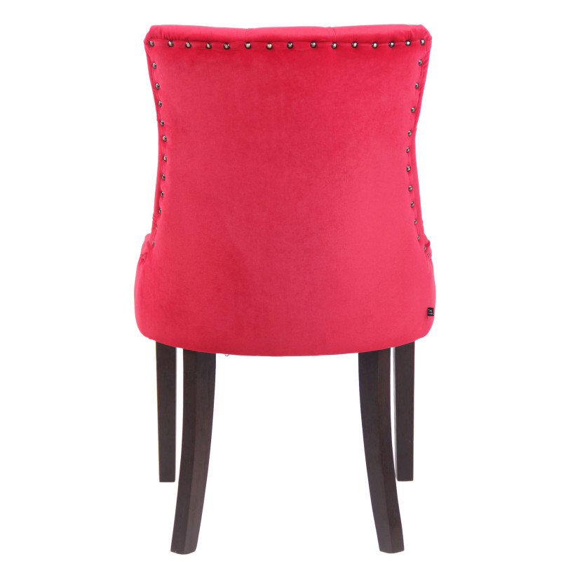 Chaise de salle à manger Aberdeen velours antique rouge
