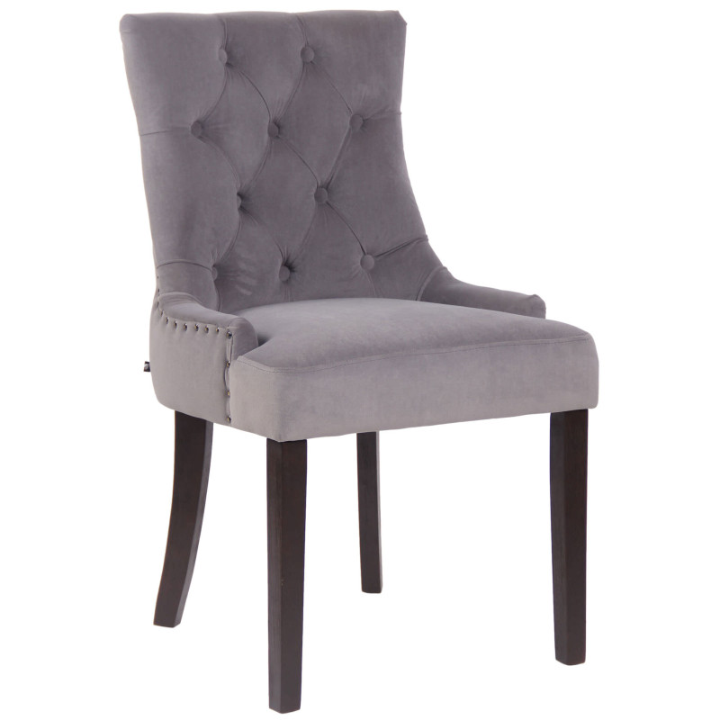Chaise de salle à manger Aberdeen velours antique gris