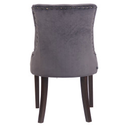 Chaise de salle à manger Aberdeen velours antique gris foncé