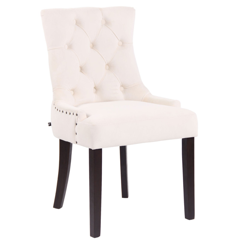 Chaise de salle à manger Aberdeen velours antique crème