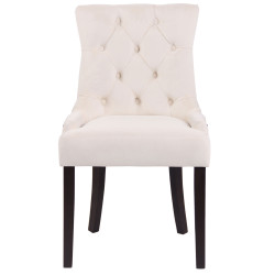 Chaise de salle à manger Aberdeen velours antique crème