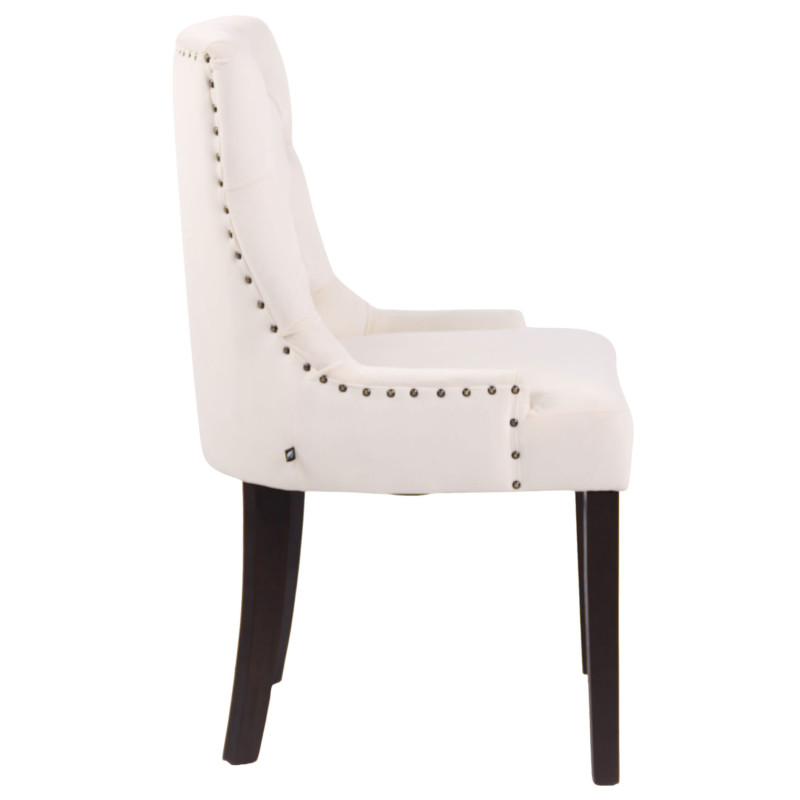 Chaise de salle à manger Aberdeen velours antique crème