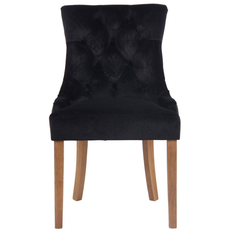 Chaise de salle à manger Aberdeen velours antique clair noir