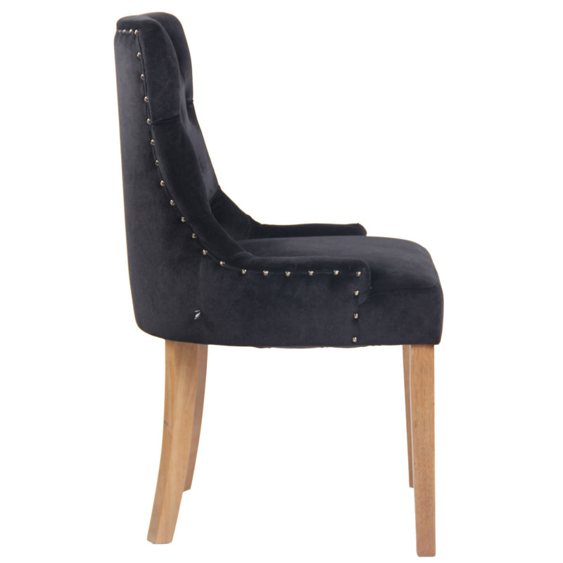 Chaise de salle à manger Aberdeen velours antique clair noir