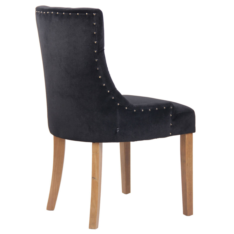 Chaise de salle à manger Aberdeen velours antique clair noir