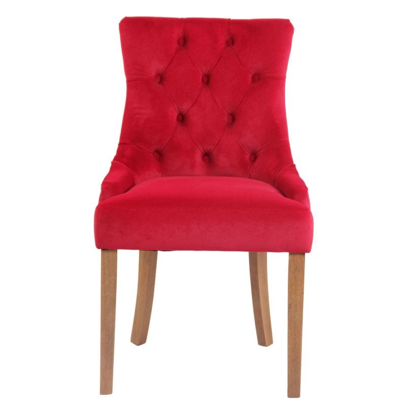 Chaise de salle à manger Aberdeen velours antique clair rouge