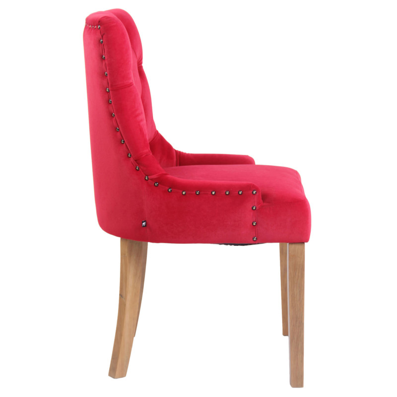 Chaise de salle à manger Aberdeen velours antique clair rouge