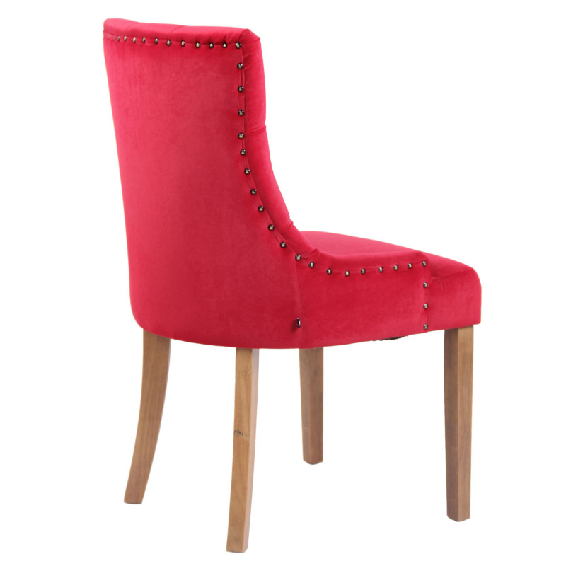 Chaise de salle à manger Aberdeen velours antique clair rouge