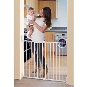 DREAMBABY Barriere de sécurité Extra large BROADWAY Gro Gate - A visser -  L 76/134,5 x H 76 cm - Blanche