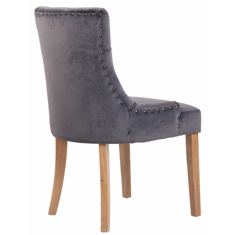 Chaise de salle à manger Aberdeen velours antique clair gris foncé