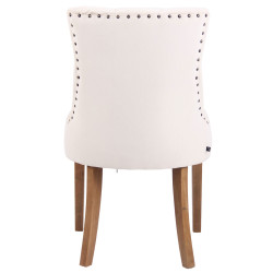 Chaise de salle à manger Aberdeen velours antique clair crème