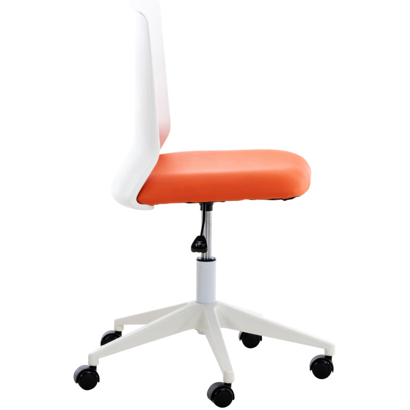 Fauteuil de bureau Apolda, cuir artificiel orange