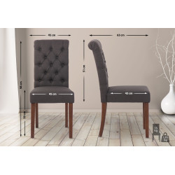 Chaise de salle à manger tissu Lisburn gris foncé