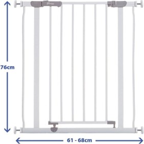 Barriere de sécurité - DREAMBABY - AVA - Montée par pression - 61-68 x 76 cm - Double verrouillage - Blanc