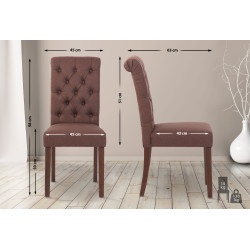 Chaise de salle à manger tissu Lisburn brun