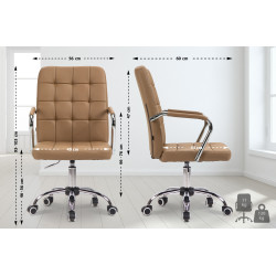 Silla De Oficina Terni Marrón claro,Simil cuero