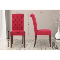 Chaise de salle à manger tissu Lisburn rouge