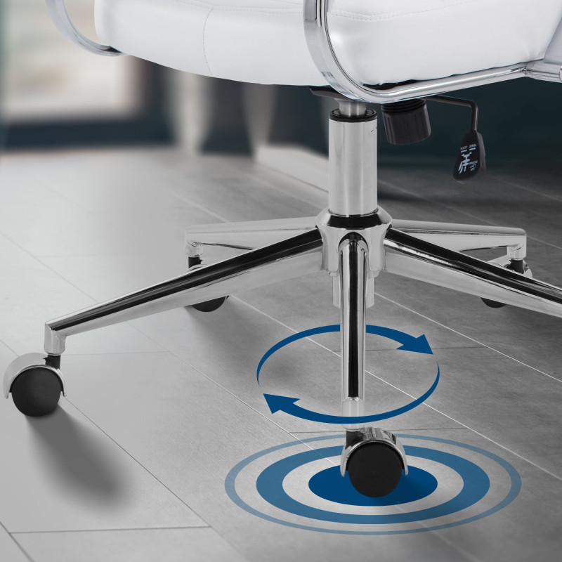 Silla de oficina Oakland Simil cuero,Blanco