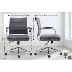 Silla de oficina Oakland Simil cuero,Gris