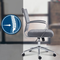 Fauteuil de bureau Oakland, similicuir gris