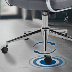 Fauteuil de bureau Oakland, similicuir gris